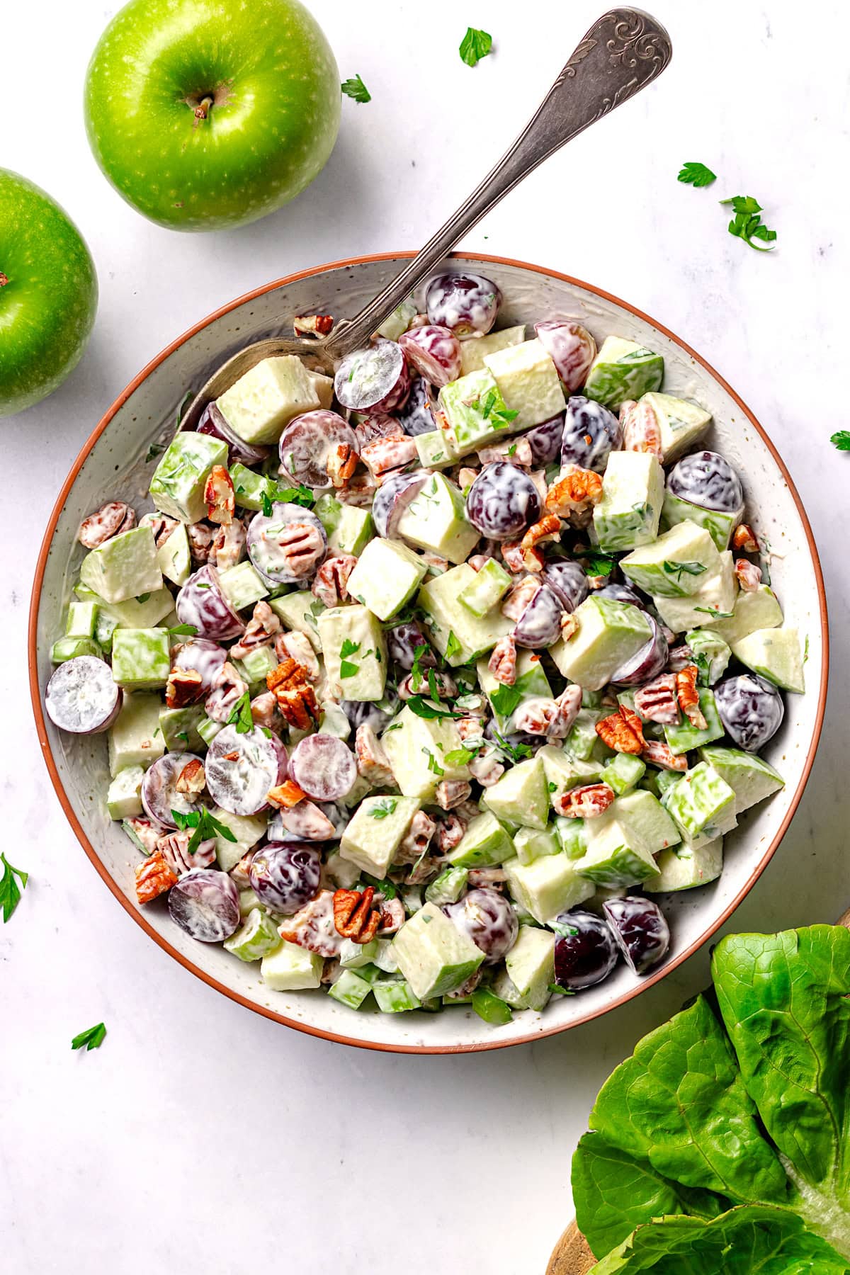 Waldorf Salad (Apples, Celery, Grapes, Walnuts, Mayonnaise Dressing)